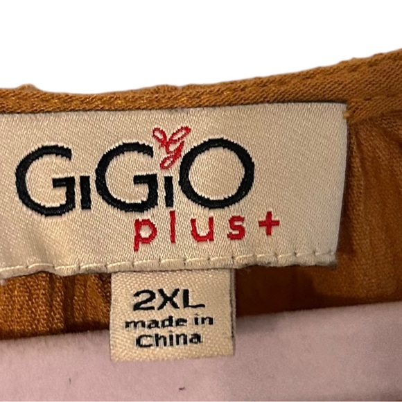 Gigio Plus women’s gathered front camel and leopard tunic top size 2XL - Picture 3 of 10